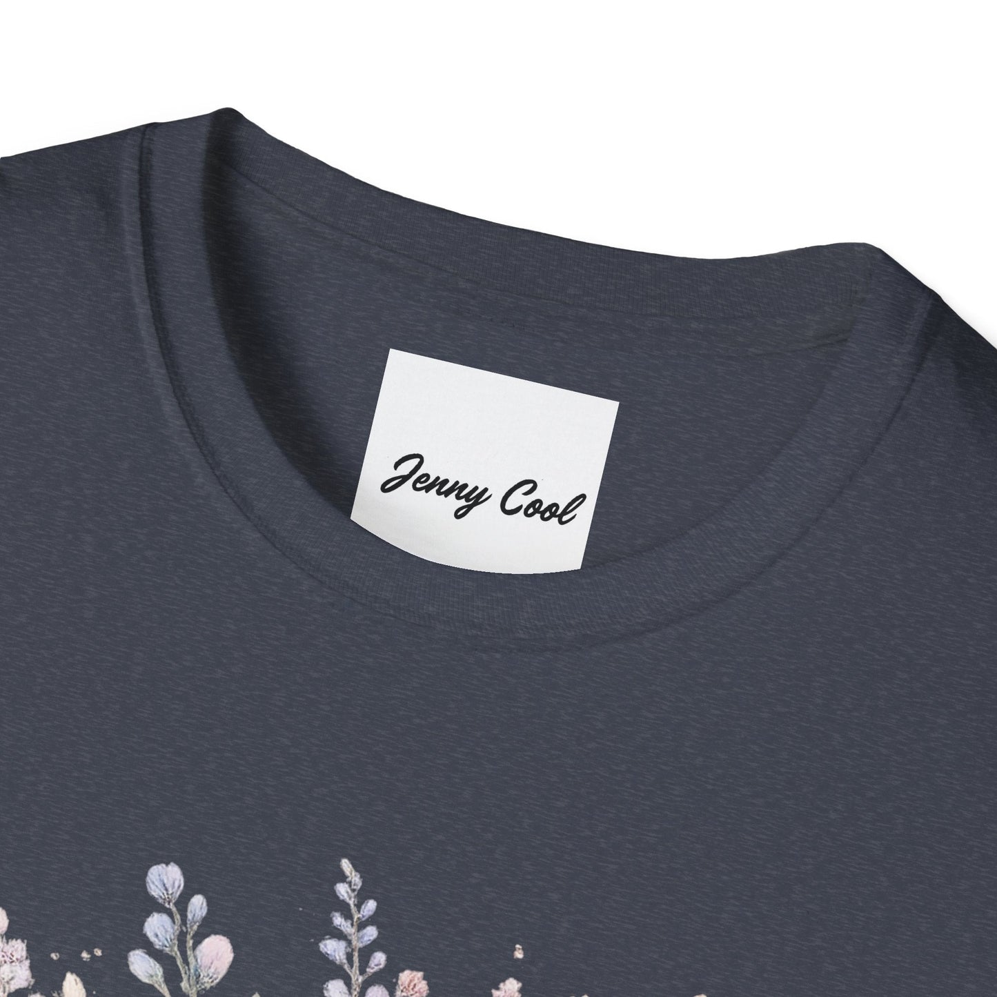 Watercolor Peony & Lavender Lightweight Cotton T-Shirt – Soft Breathable Crew Neck Tee - JennyCool