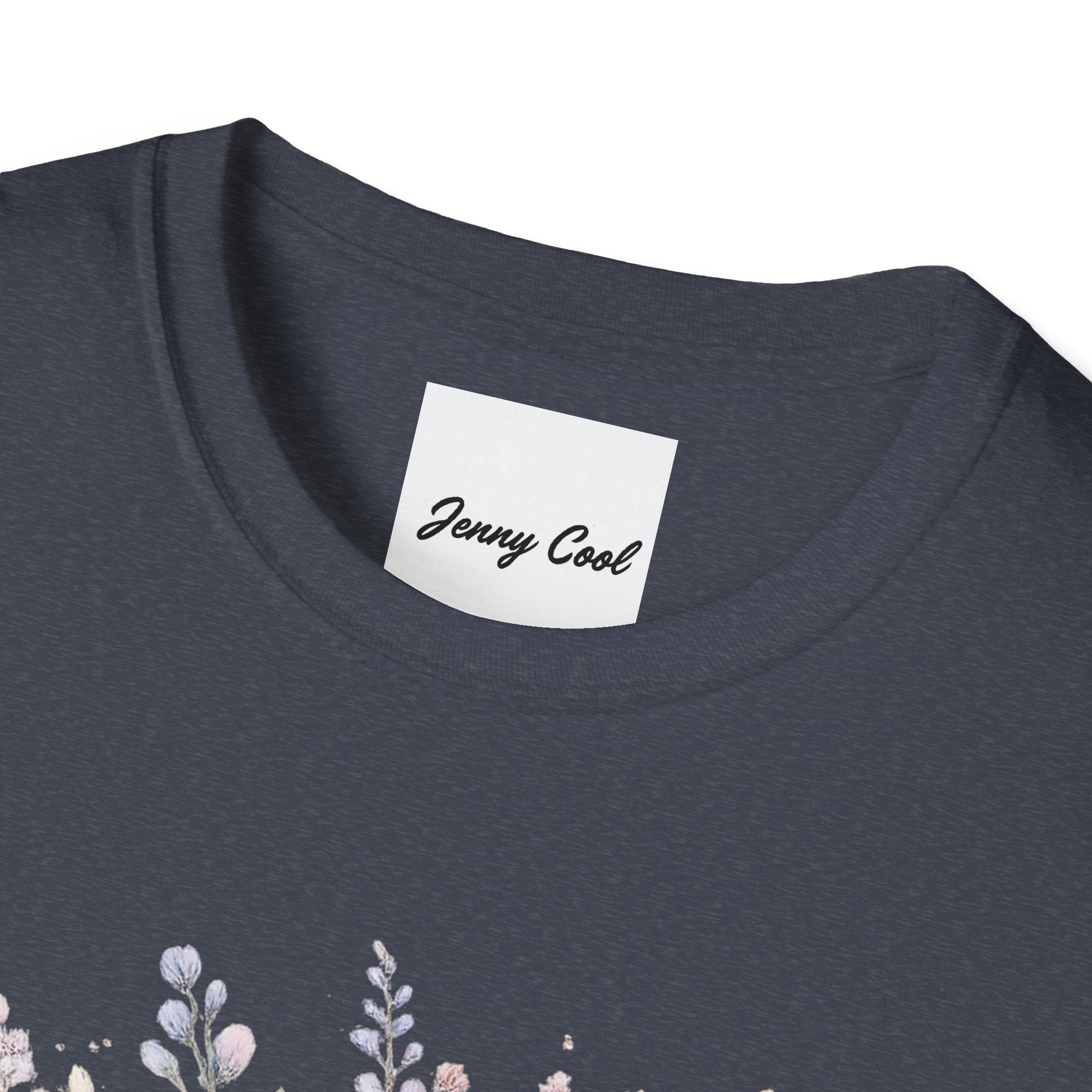 Watercolor Peony & Lavender Lightweight Cotton T-Shirt – Soft Breathable Crew Neck Tee - JennyCool
