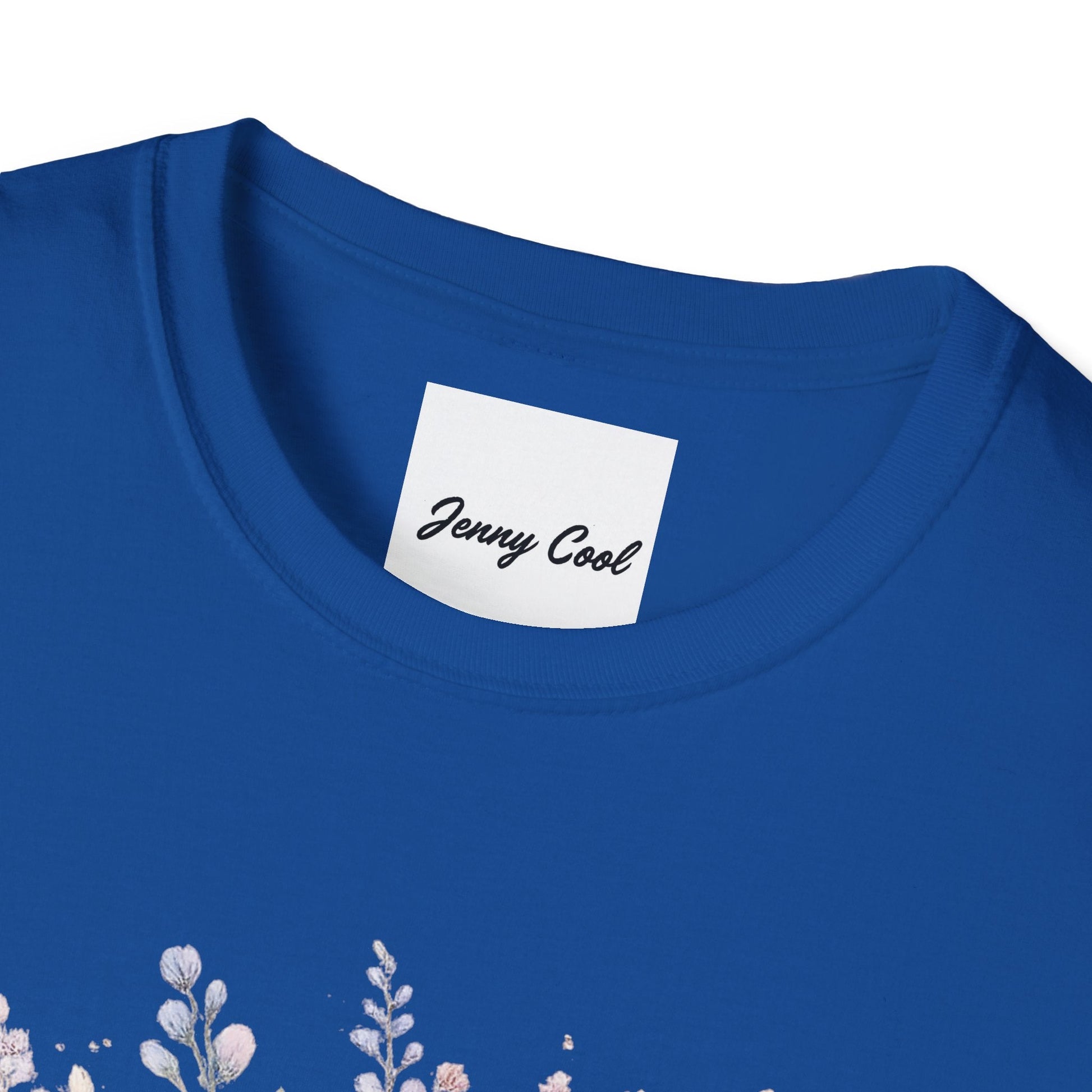 Watercolor Peony & Lavender Lightweight Cotton T-Shirt – Soft Breathable Crew Neck Tee - JennyCool