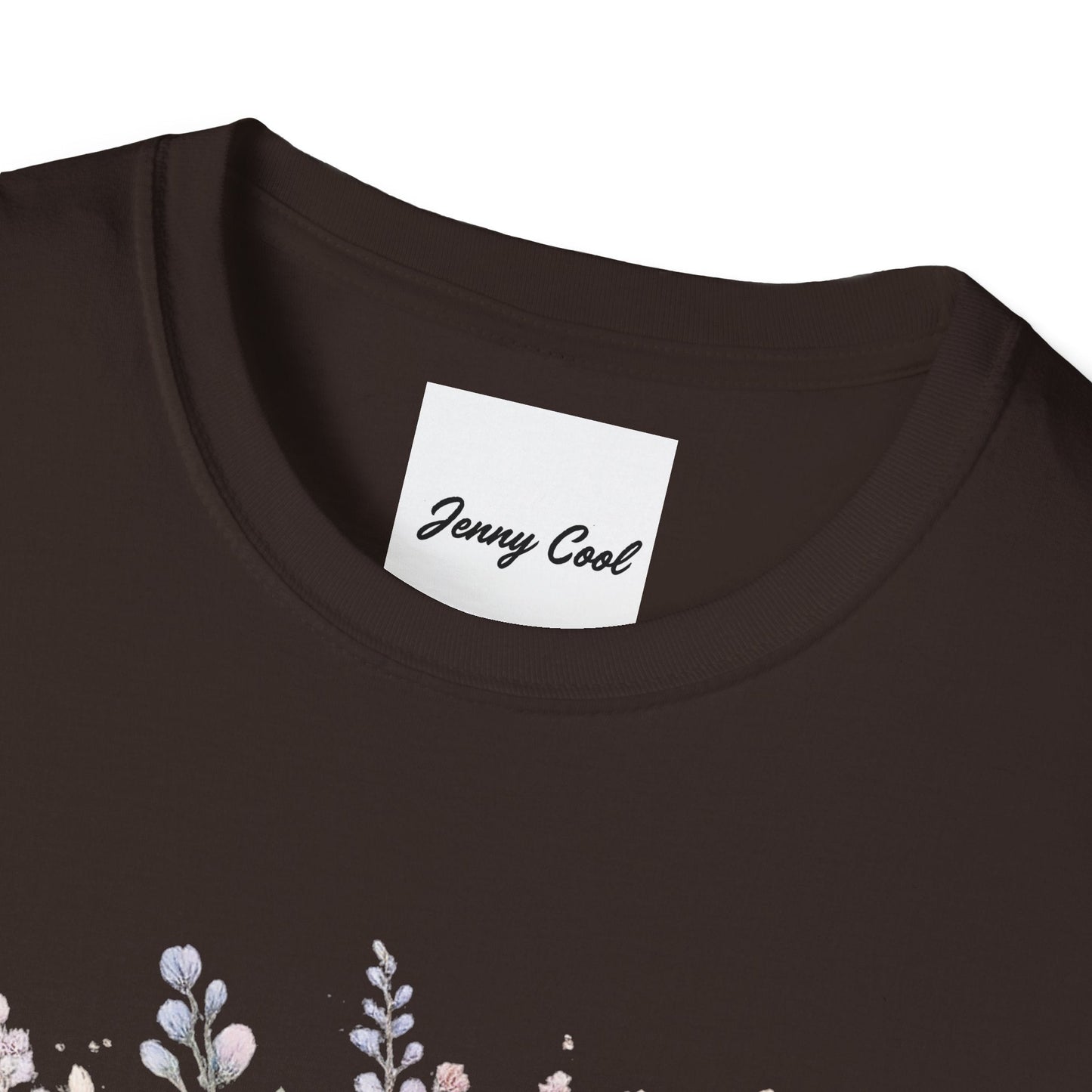 Watercolor Peony & Lavender Lightweight Cotton T-Shirt – Soft Breathable Crew Neck Tee - JennyCool