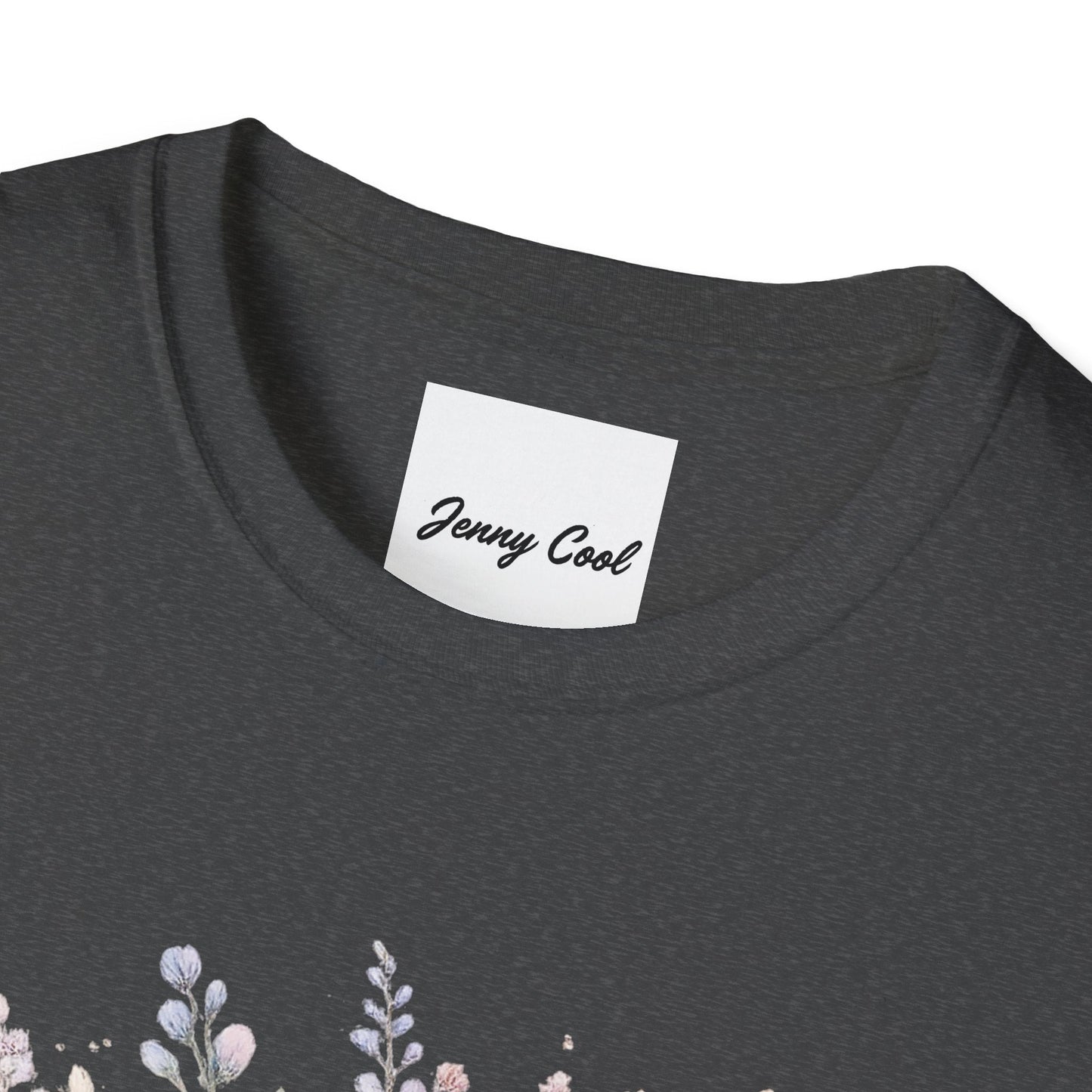 Watercolor Peony & Lavender Lightweight Cotton T-Shirt – Soft Breathable Crew Neck Tee - JennyCool