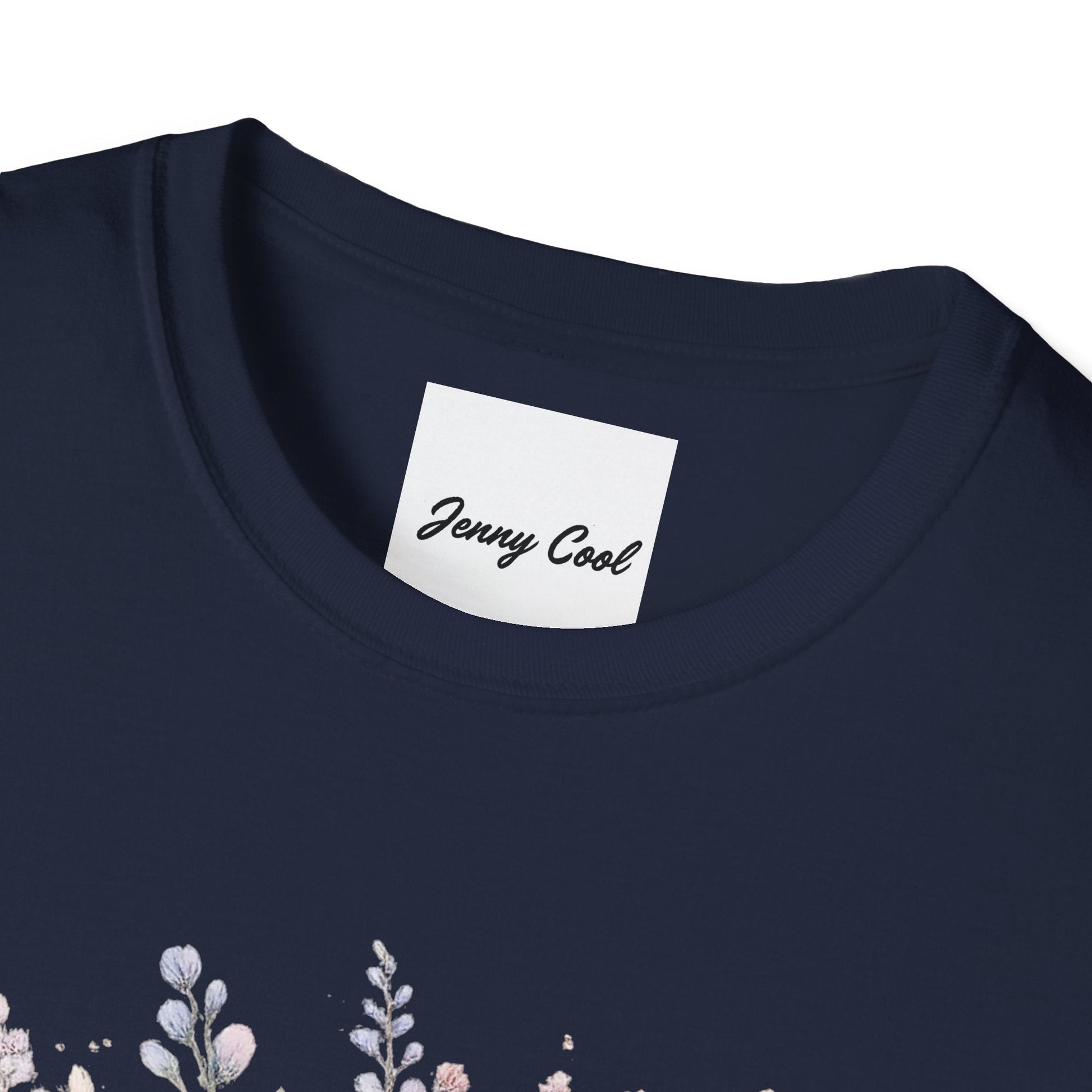 Watercolor Peony & Lavender Lightweight Cotton T-Shirt – Soft Breathable Crew Neck Tee - JennyCool