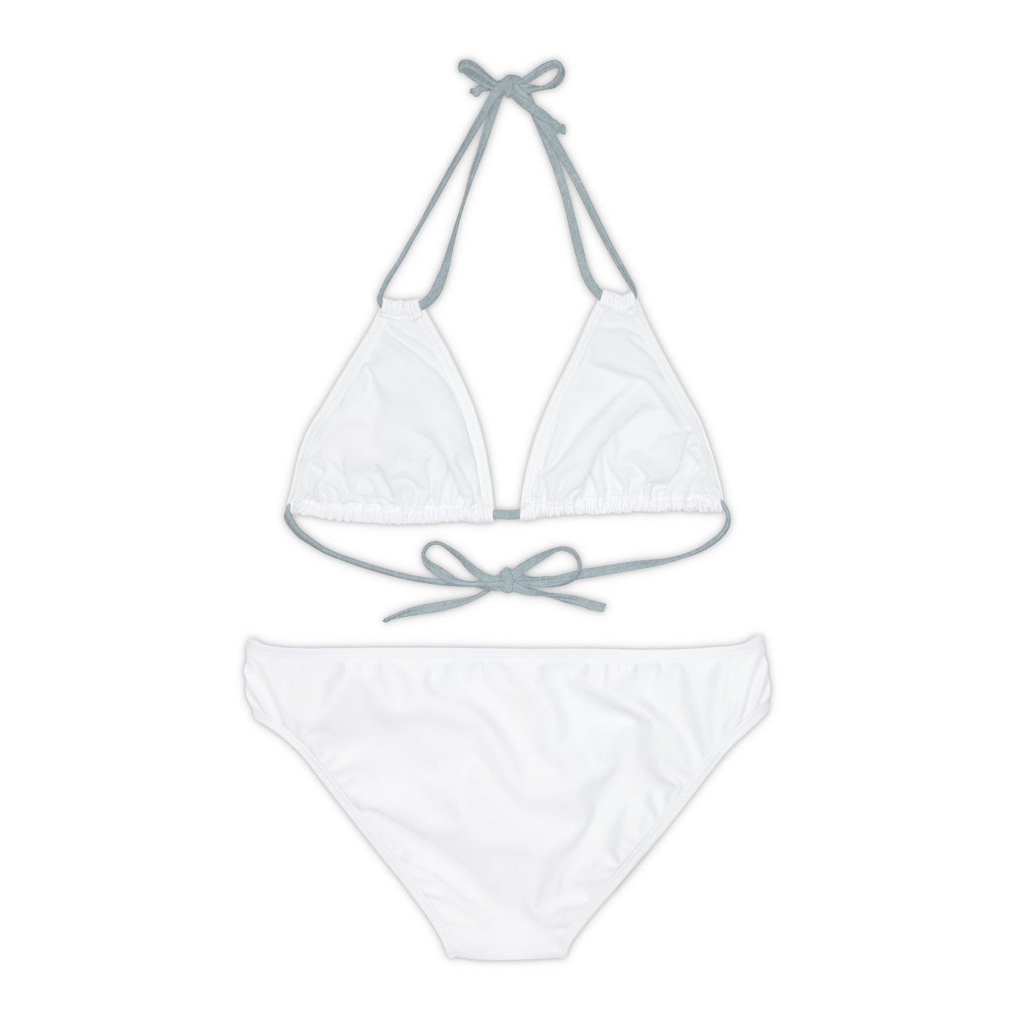 White Strappy Bikini Set (AOP) with Butterfly design - JennyCool