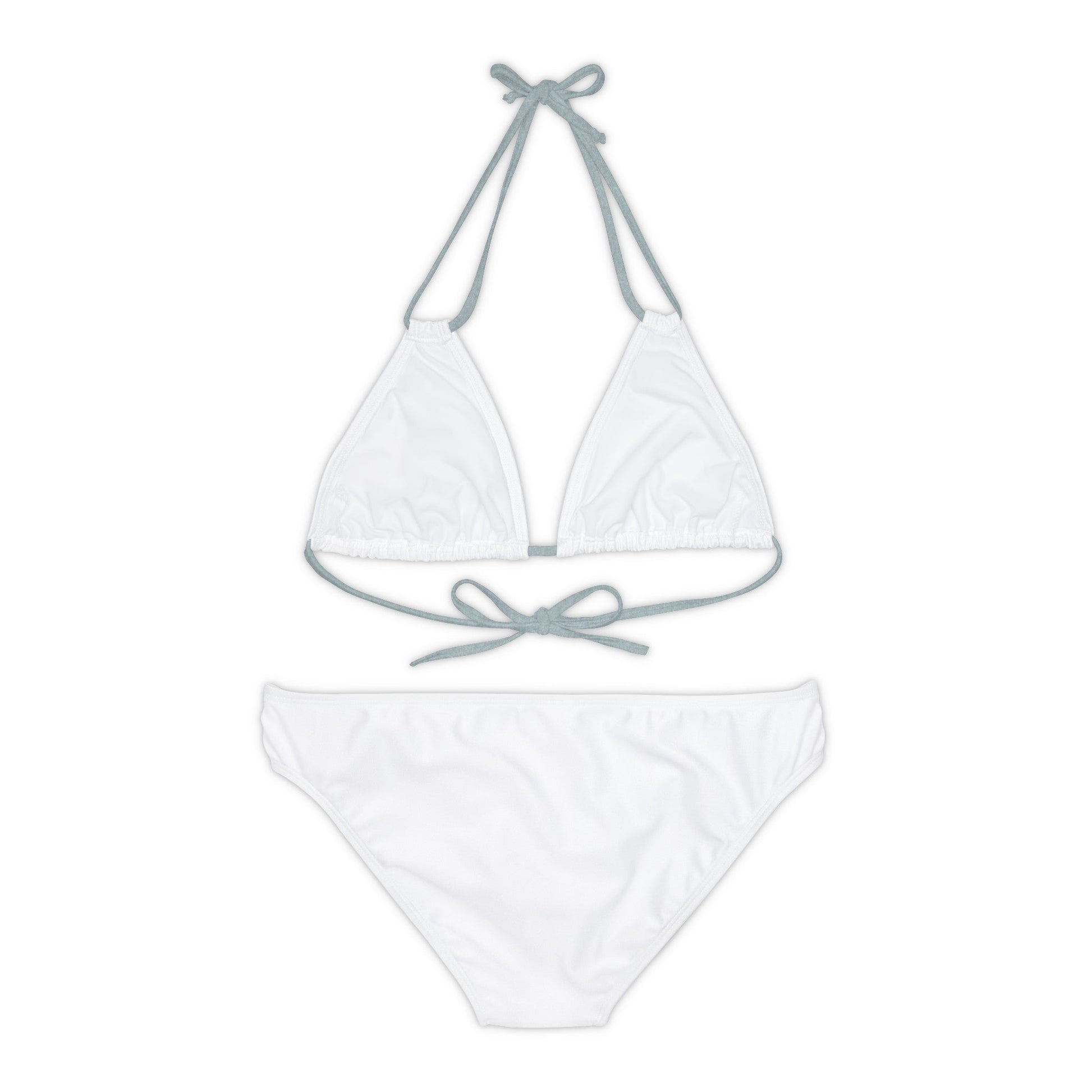 White Strappy Bikini Set (AOP) with Butterfly design - JennyCool