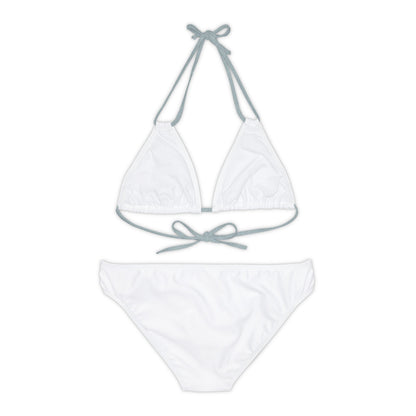 White Strappy Bikini Set (AOP) with Butterfly design - JennyCool
