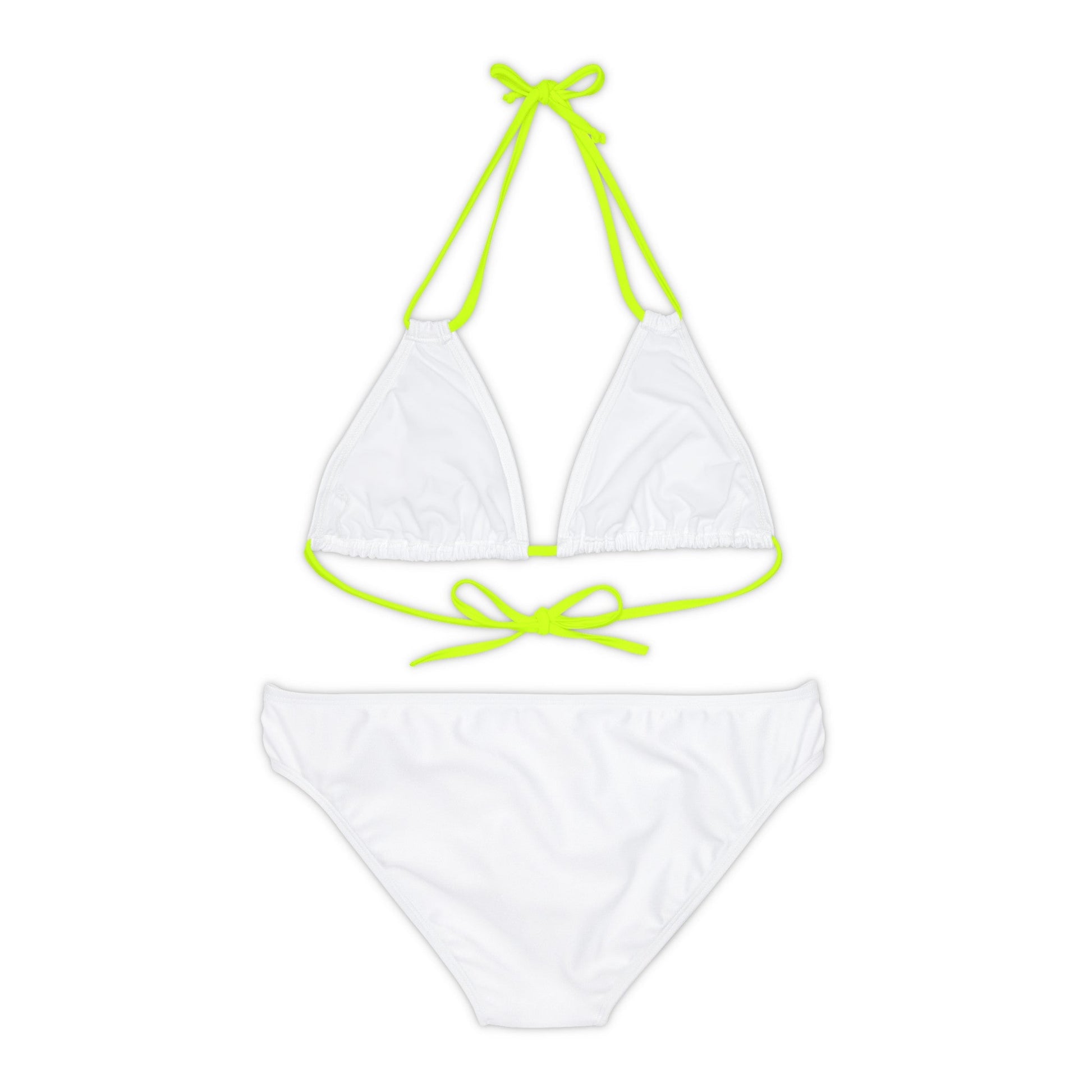 White Strappy Bikini Set (AOP) with Butterfly design - JennyCool