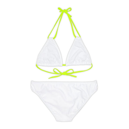 White Strappy Bikini Set (AOP) with Butterfly design - JennyCool