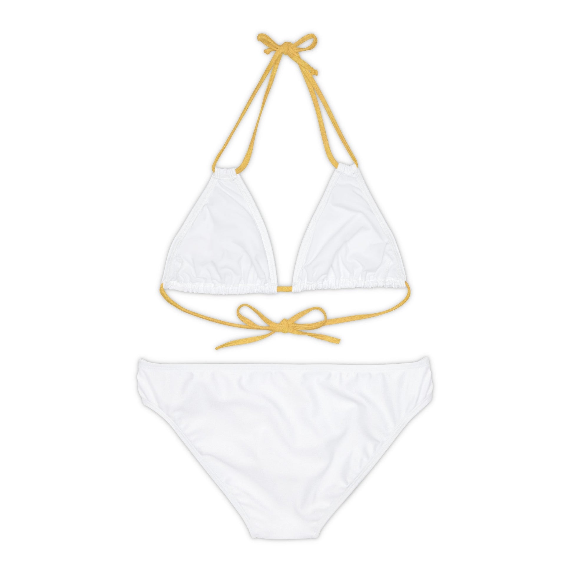 White Strappy Bikini Set (AOP) with Butterfly design - JennyCool