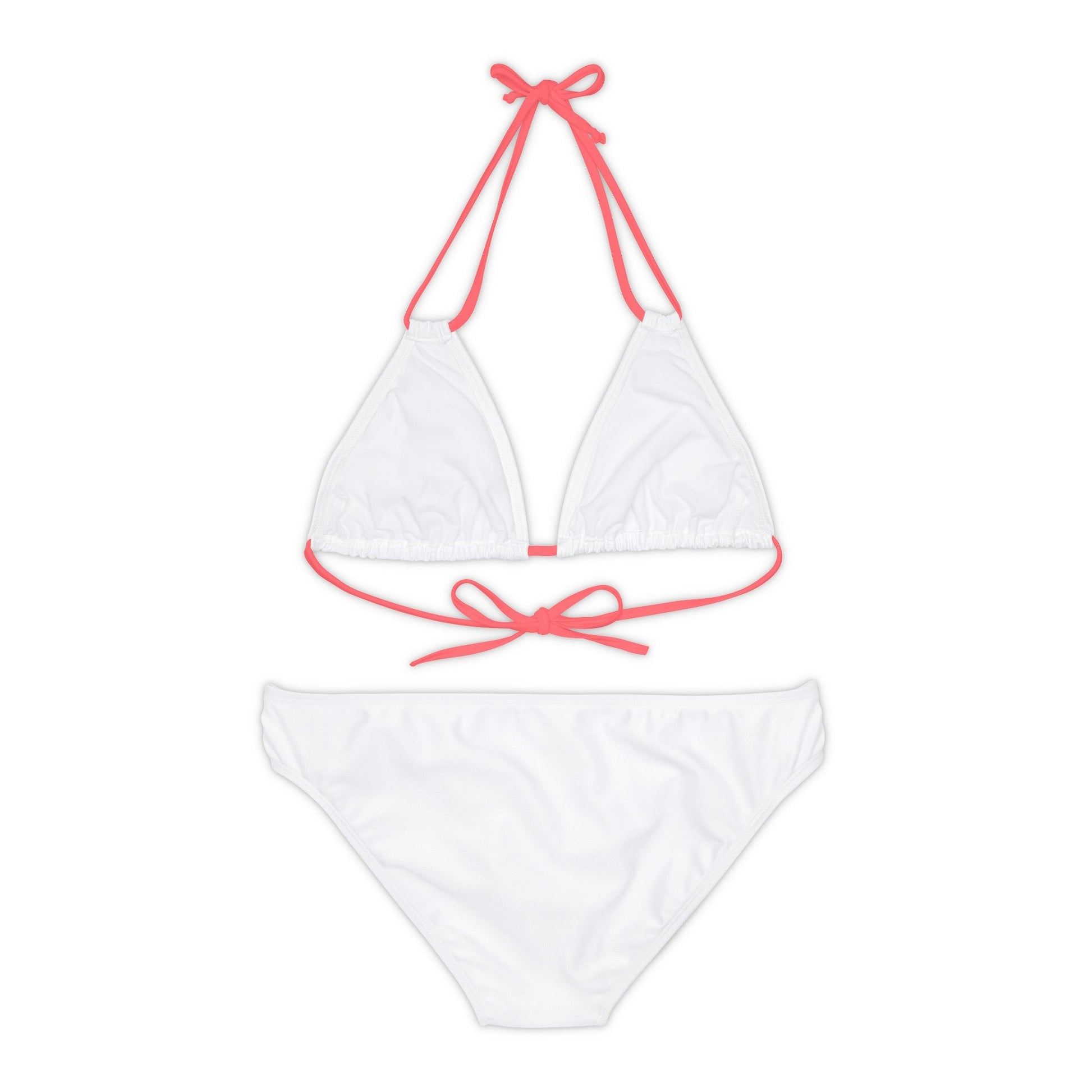 White Strappy Bikini Set (AOP) with Butterfly design - JennyCool