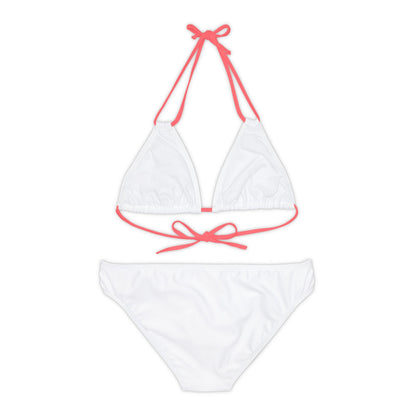 White Strappy Bikini Set (AOP) with Butterfly design - JennyCool