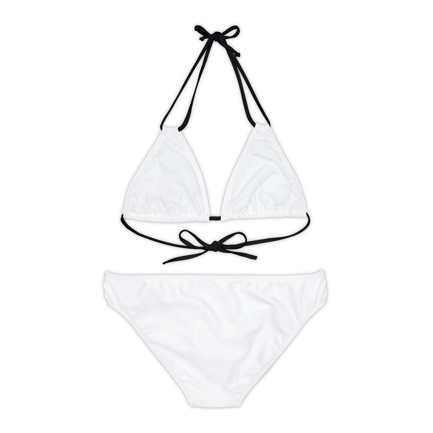 White Strappy Bikini Set (AOP) with Butterfly design - JennyCool