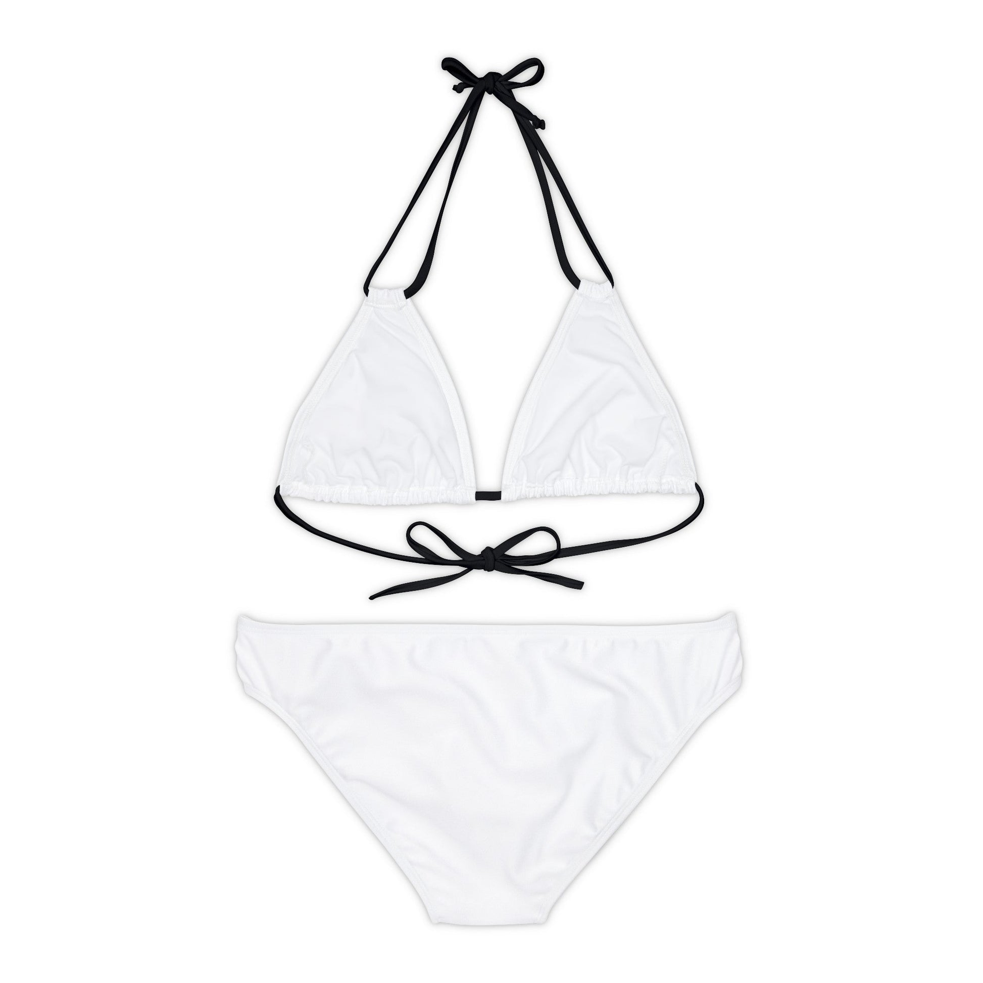 White Strappy Bikini Set (AOP) with Butterfly design - JennyCool