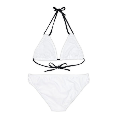 White Strappy Bikini Set (AOP) with Butterfly design - JennyCool