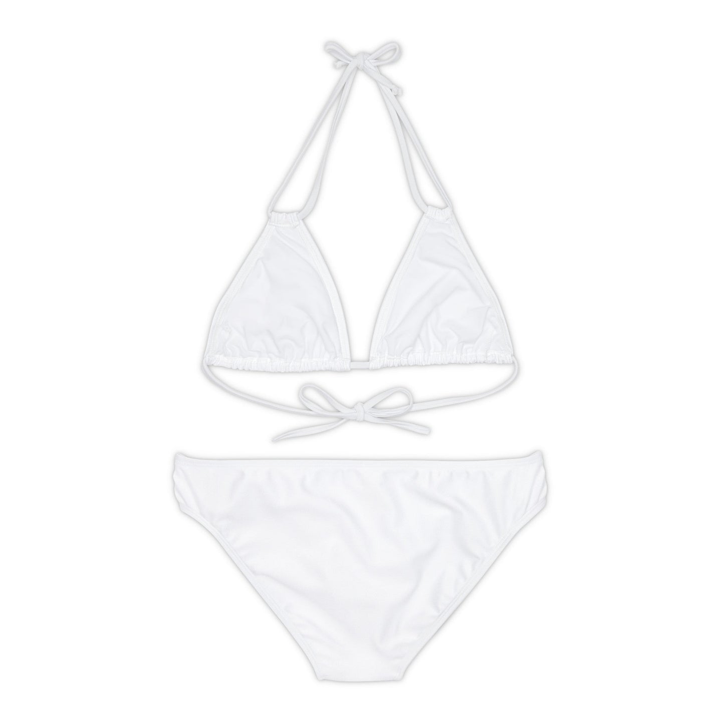 White Strappy Bikini Set (AOP) with Butterfly design - JennyCool