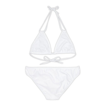 White Strappy Bikini Set (AOP) with Butterfly design - JennyCool