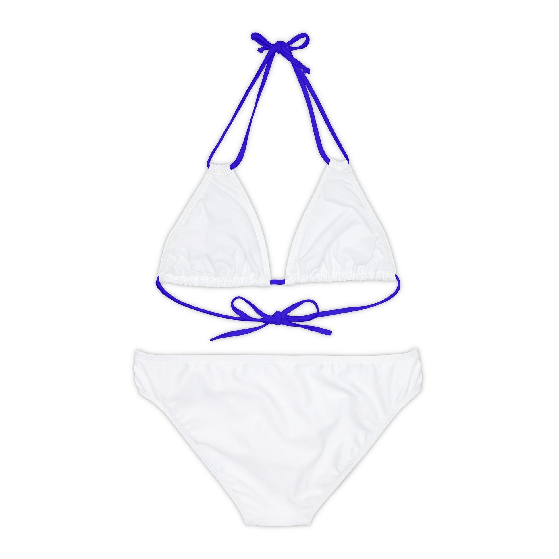 White Strappy Bikini Set (AOP) with Butterfly design - JennyCool