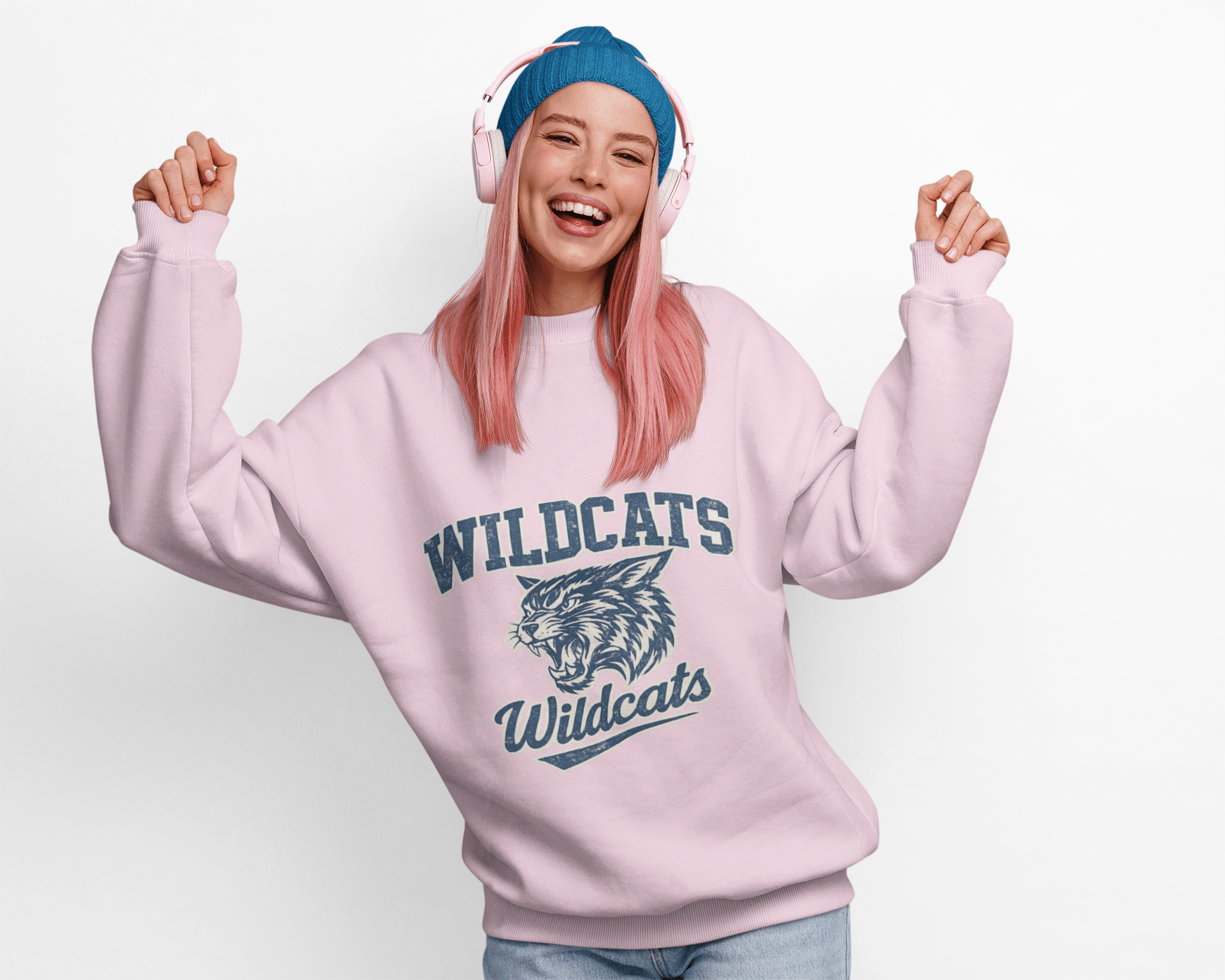 Wildcats College Sweatshirt – Retro Varsity Graphic Crewneck - JennyCool