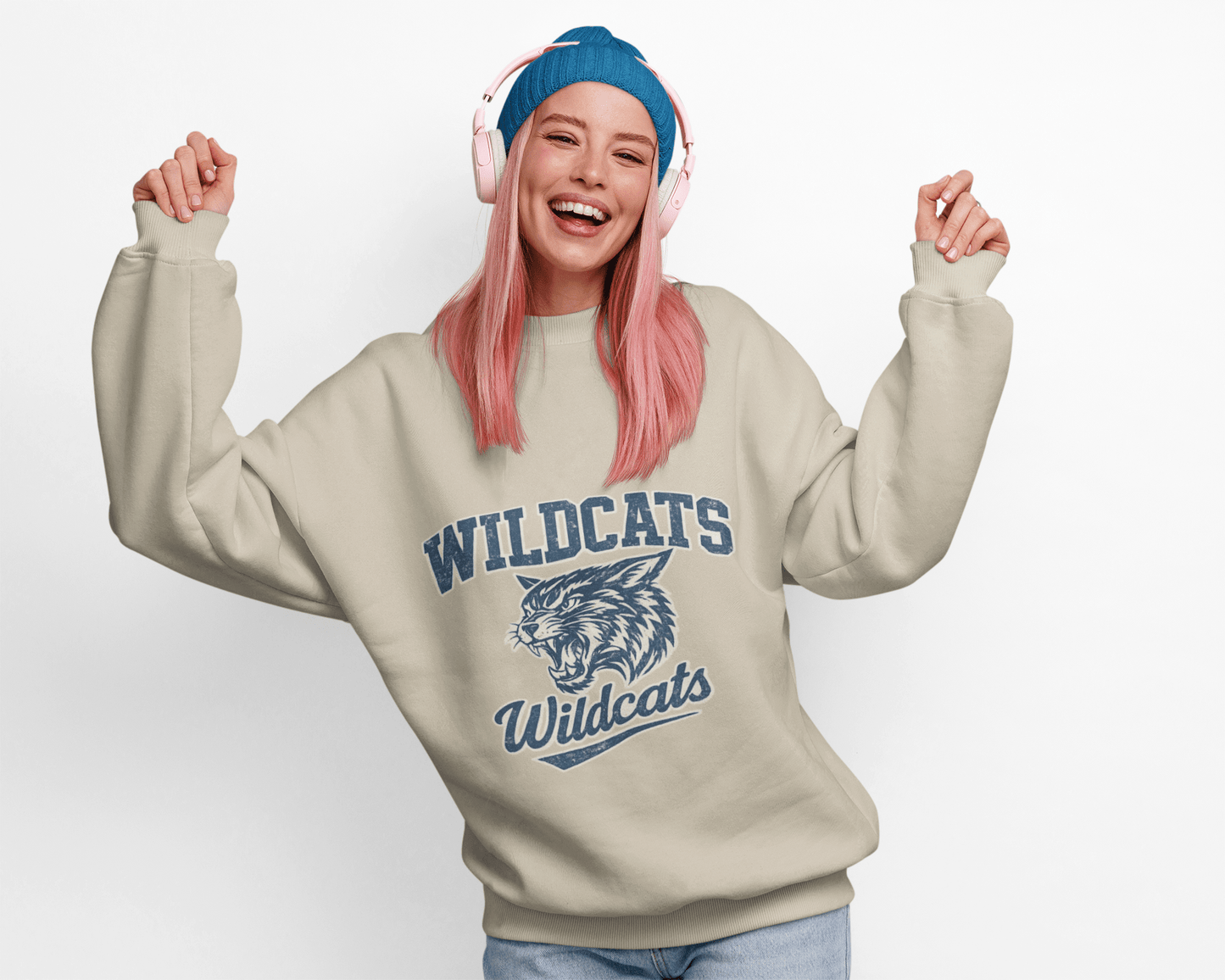 Wildcats College Sweatshirt – Retro Varsity Graphic Crewneck - JennyCool