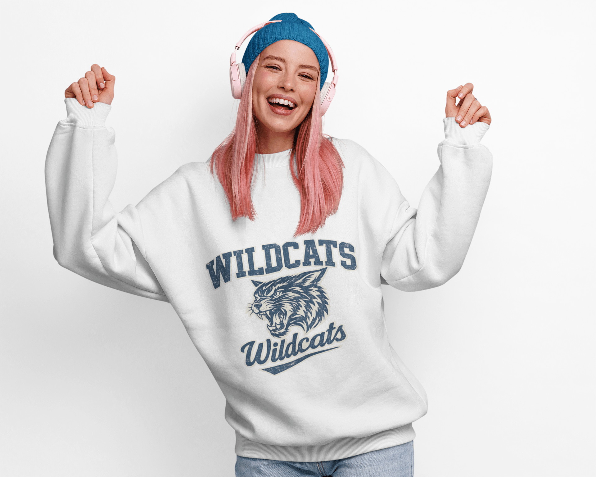 Wildcats College Sweatshirt – Retro Varsity Graphic Crewneck - JennyCool