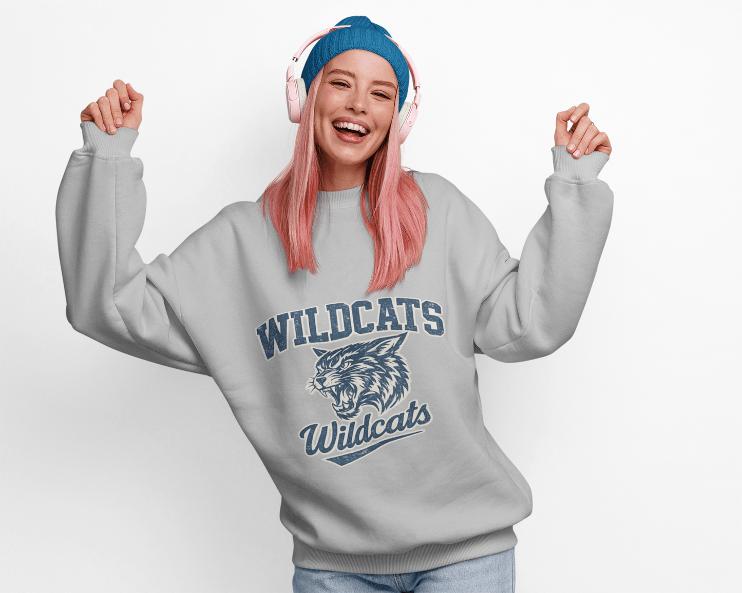 Wildcats College Sweatshirt – Retro Varsity Graphic Crewneck - JennyCool