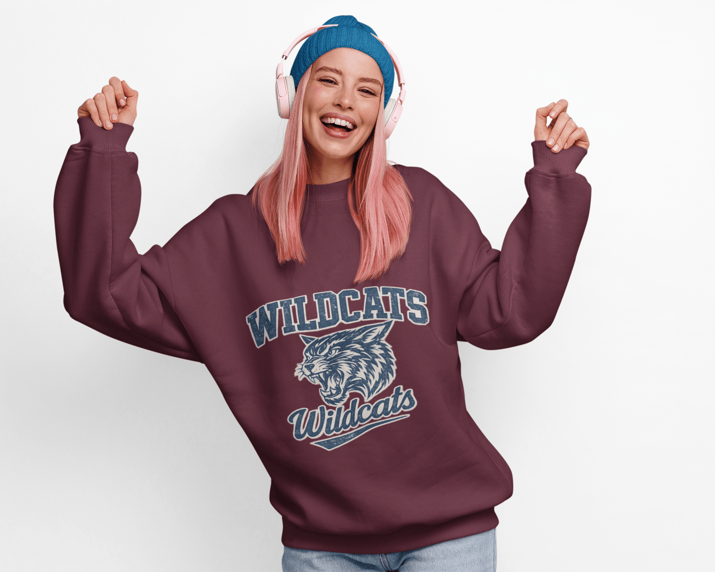 Wildcats College Sweatshirt – Retro Varsity Graphic Crewneck - JennyCool