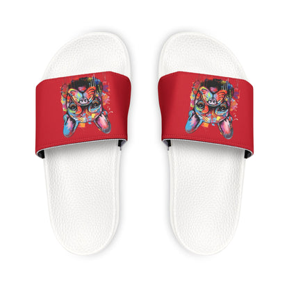 Women's PU Slide Sandals with Graffiti Dog - JennyCool
