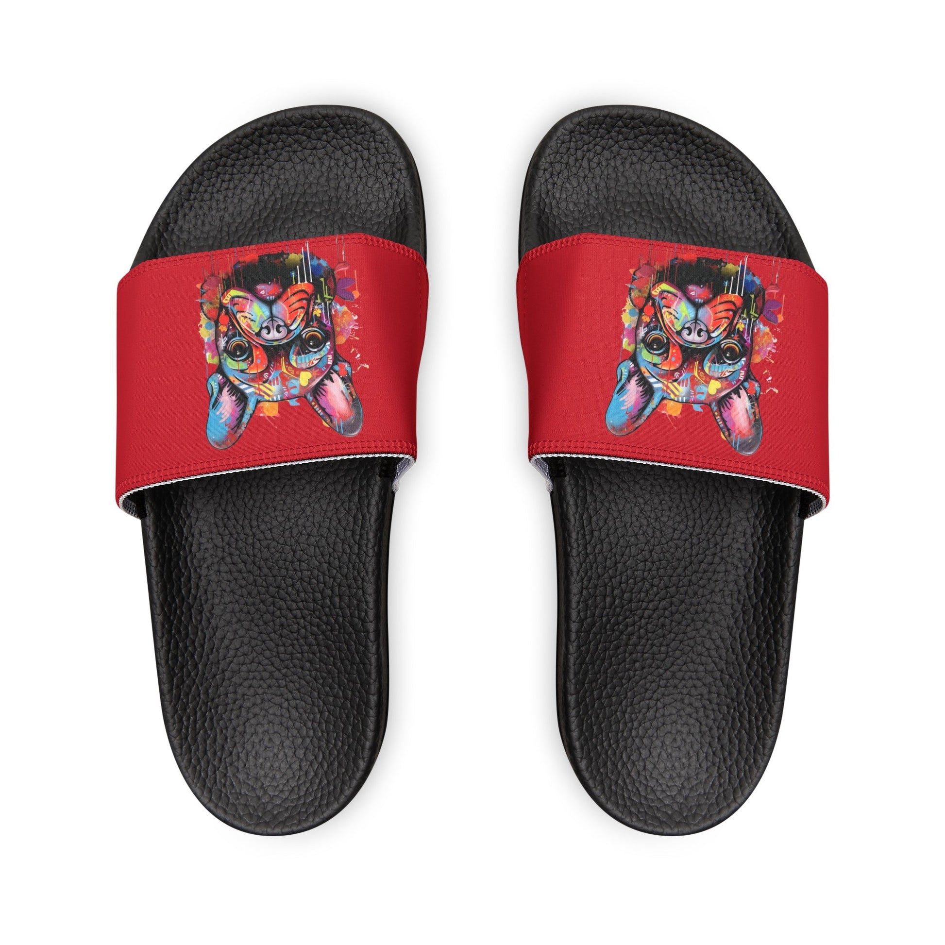 Women's PU Slide Sandals with Graffiti Dog - JennyCool