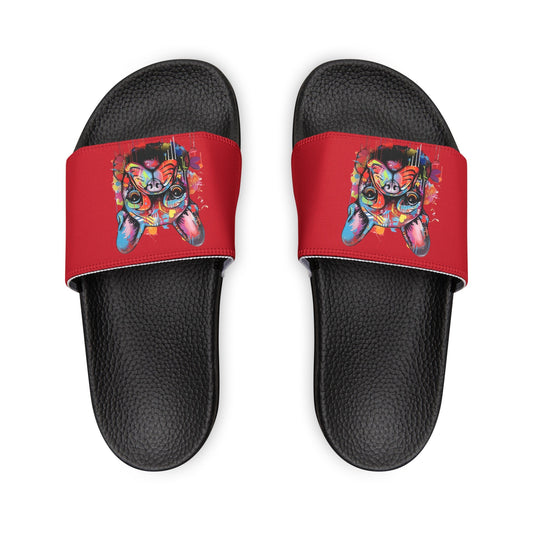 Women's PU Slide Sandals with Graffiti Dog - JennyCool