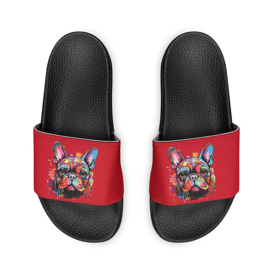 Women's PU Slide Sandals with Graffiti Dog - JennyCool