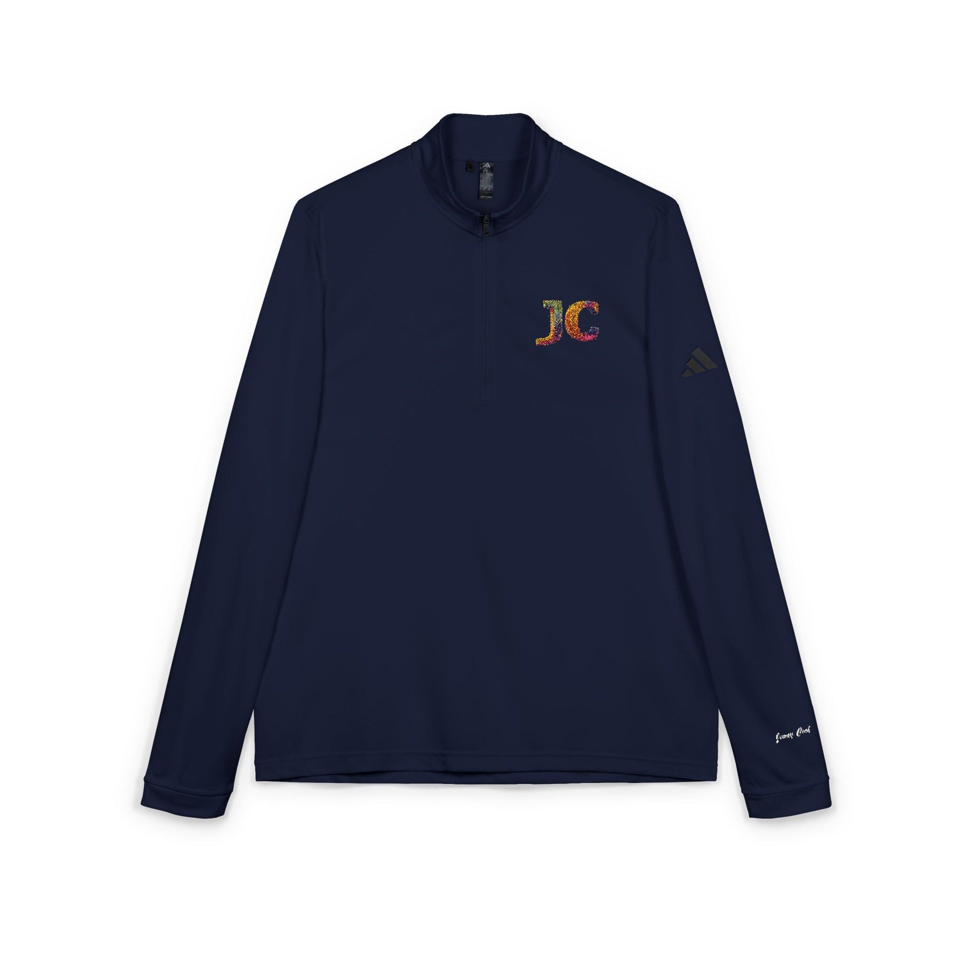 Women’s White JC Embroidered Quarter - Zip – Lightweight Athletic Pullover | Jenny Cool x adidas - JennyCool