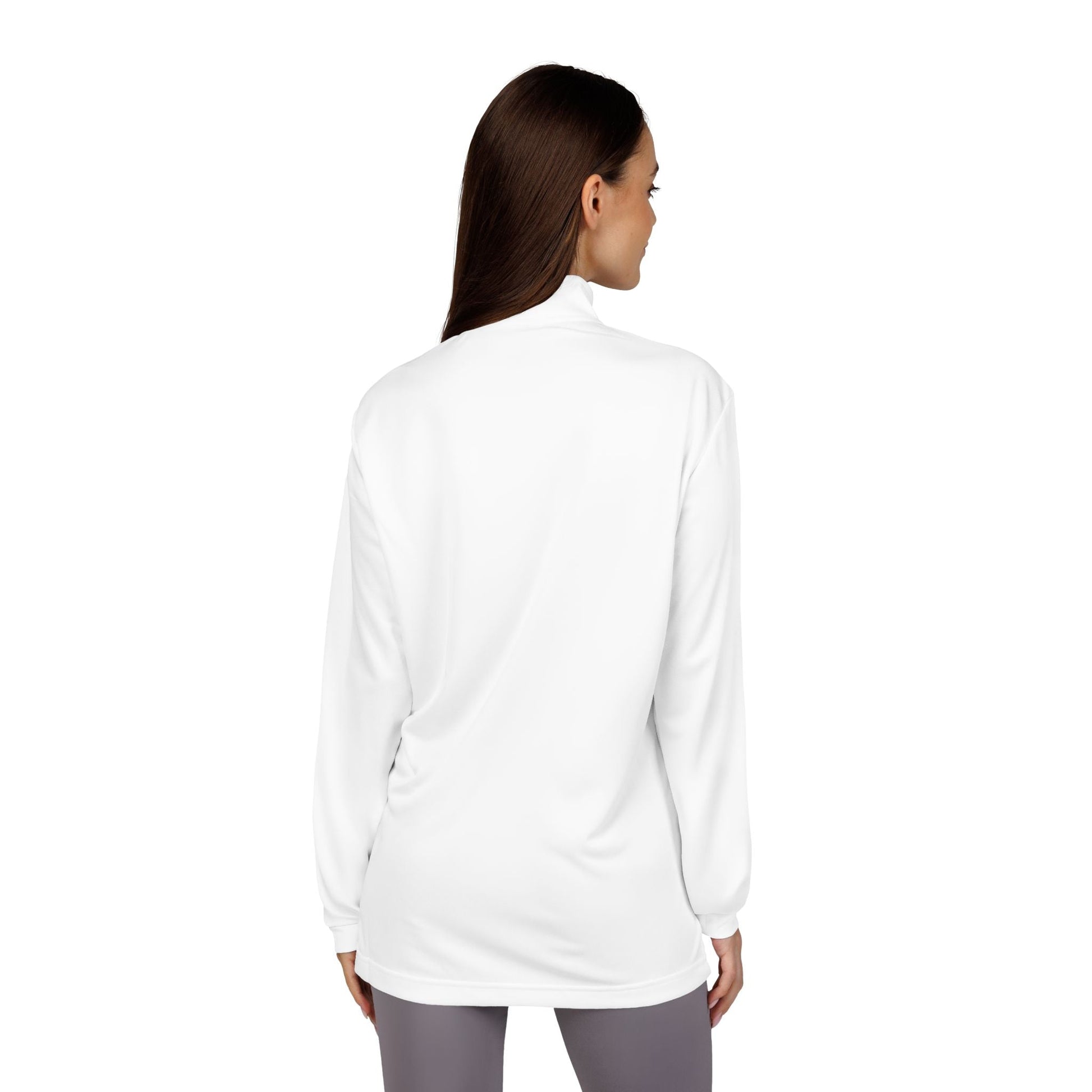 Women’s White JC Embroidered Quarter - Zip – Lightweight Athletic Pullover | Jenny Cool x adidas - JennyCool
