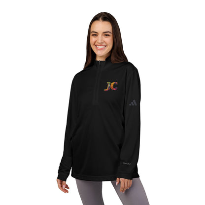 Women’s White JC Embroidered Quarter - Zip – Lightweight Athletic Pullover | Jenny Cool x adidas - JennyCool