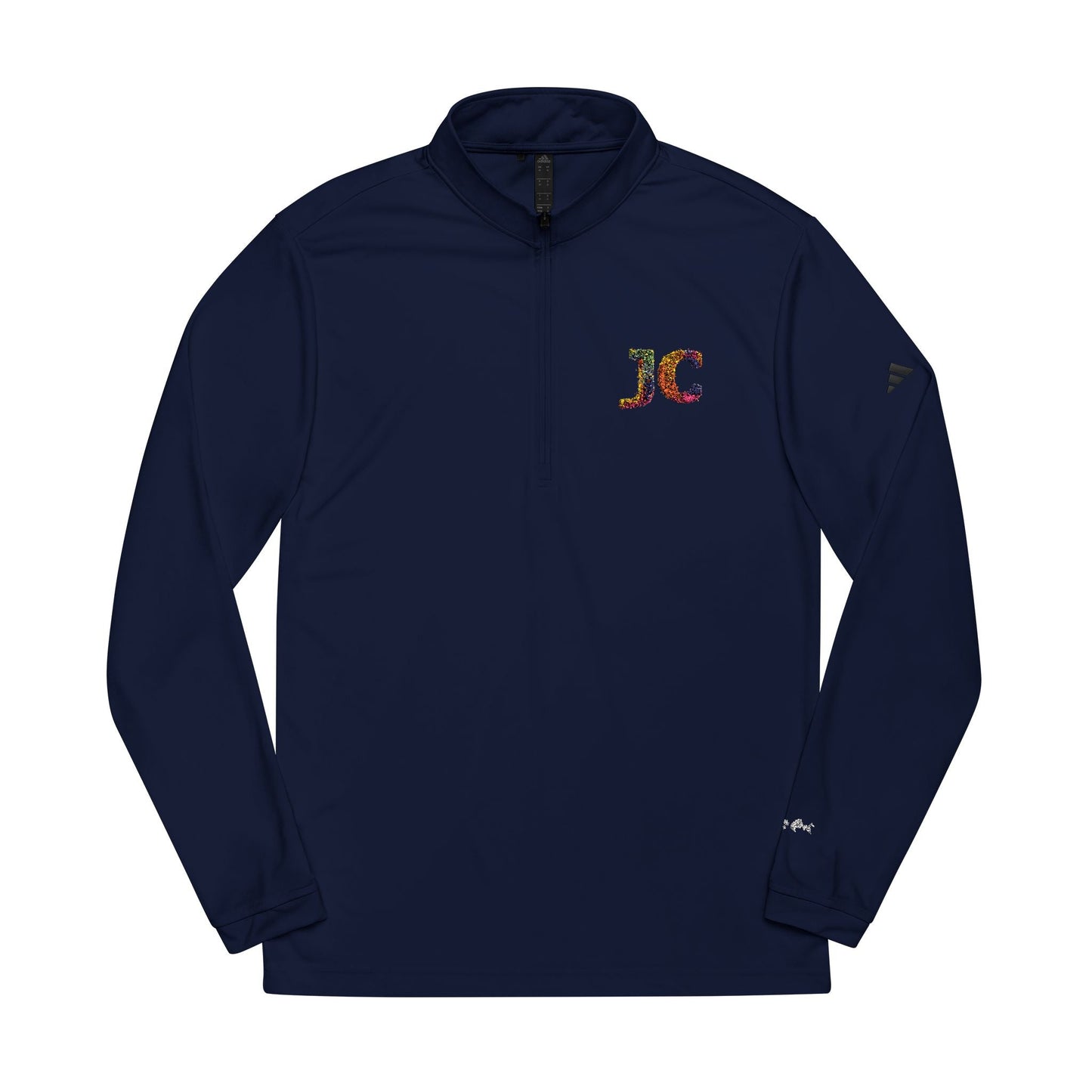 Women’s White JC Embroidered Quarter - Zip – Lightweight Athletic Pullover | Jenny Cool x adidas - JennyCool