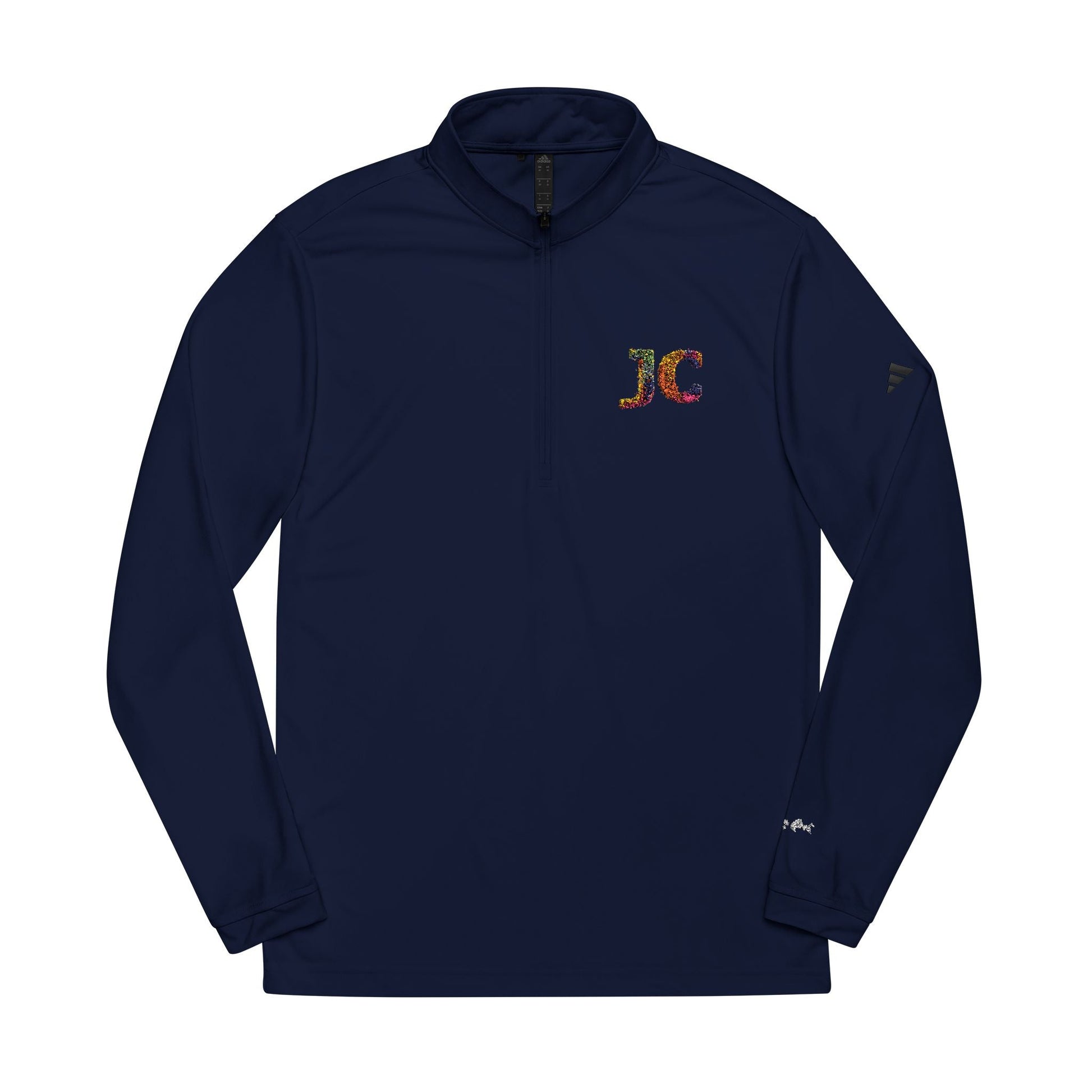 Women’s White JC Embroidered Quarter - Zip – Lightweight Athletic Pullover | Jenny Cool x adidas - JennyCool