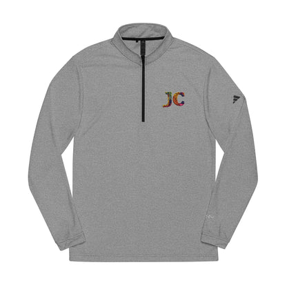 Women’s White JC Embroidered Quarter - Zip – Lightweight Athletic Pullover | Jenny Cool x adidas - JennyCool