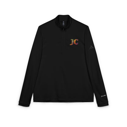 Women’s White JC Embroidered Quarter - Zip – Lightweight Athletic Pullover | Jenny Cool x adidas - JennyCool