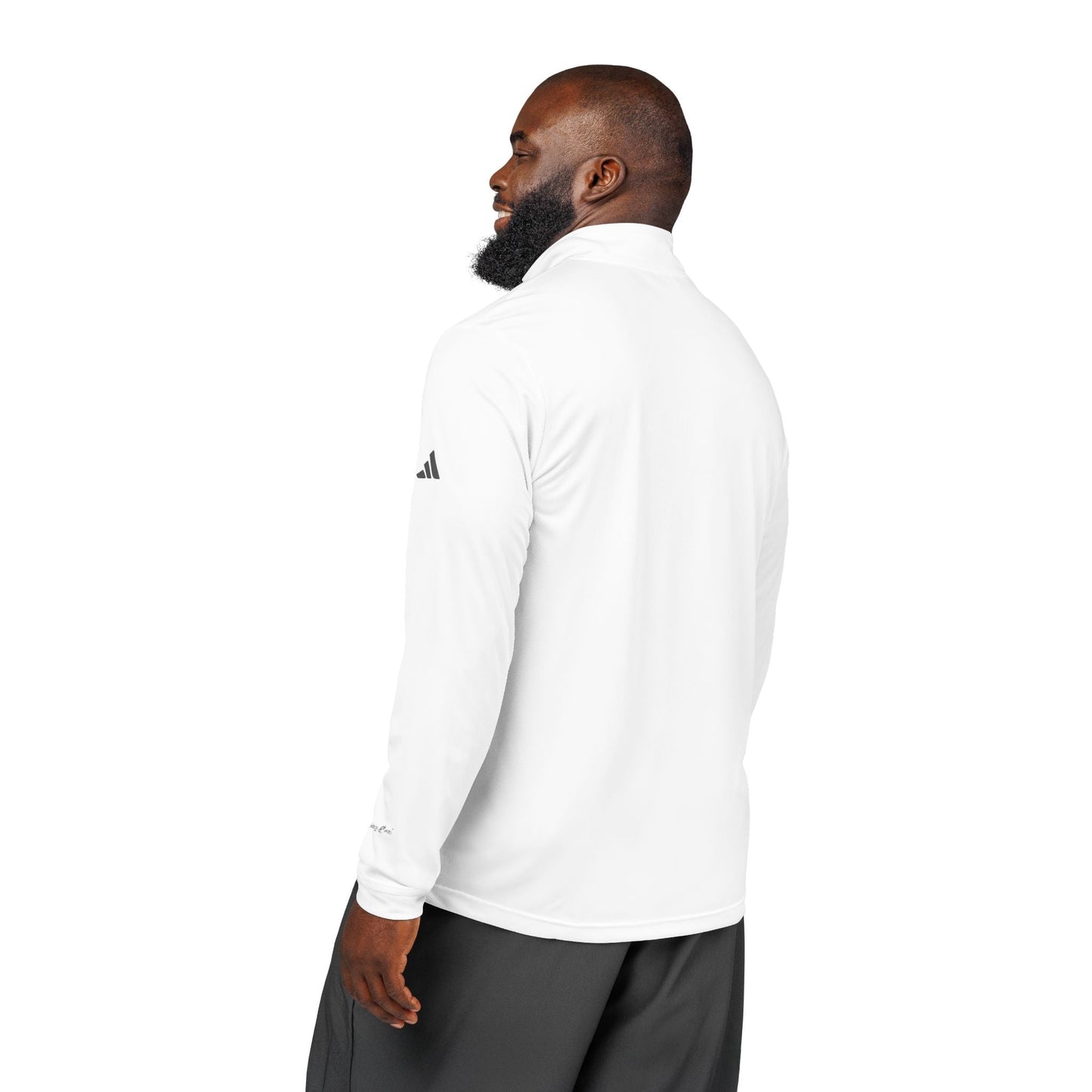 Women’s White JC Embroidered Quarter - Zip – Lightweight Athletic Pullover | Jenny Cool x adidas - JennyCool