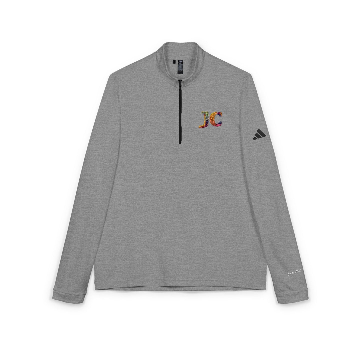 Women’s White JC Embroidered Quarter - Zip – Lightweight Athletic Pullover | Jenny Cool x adidas - JennyCool
