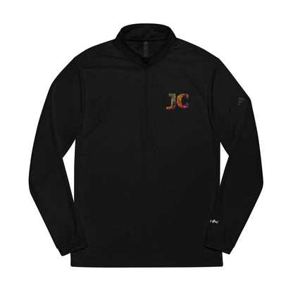 Women’s White JC Embroidered Quarter - Zip – Lightweight Athletic Pullover | Jenny Cool x adidas - JennyCool
