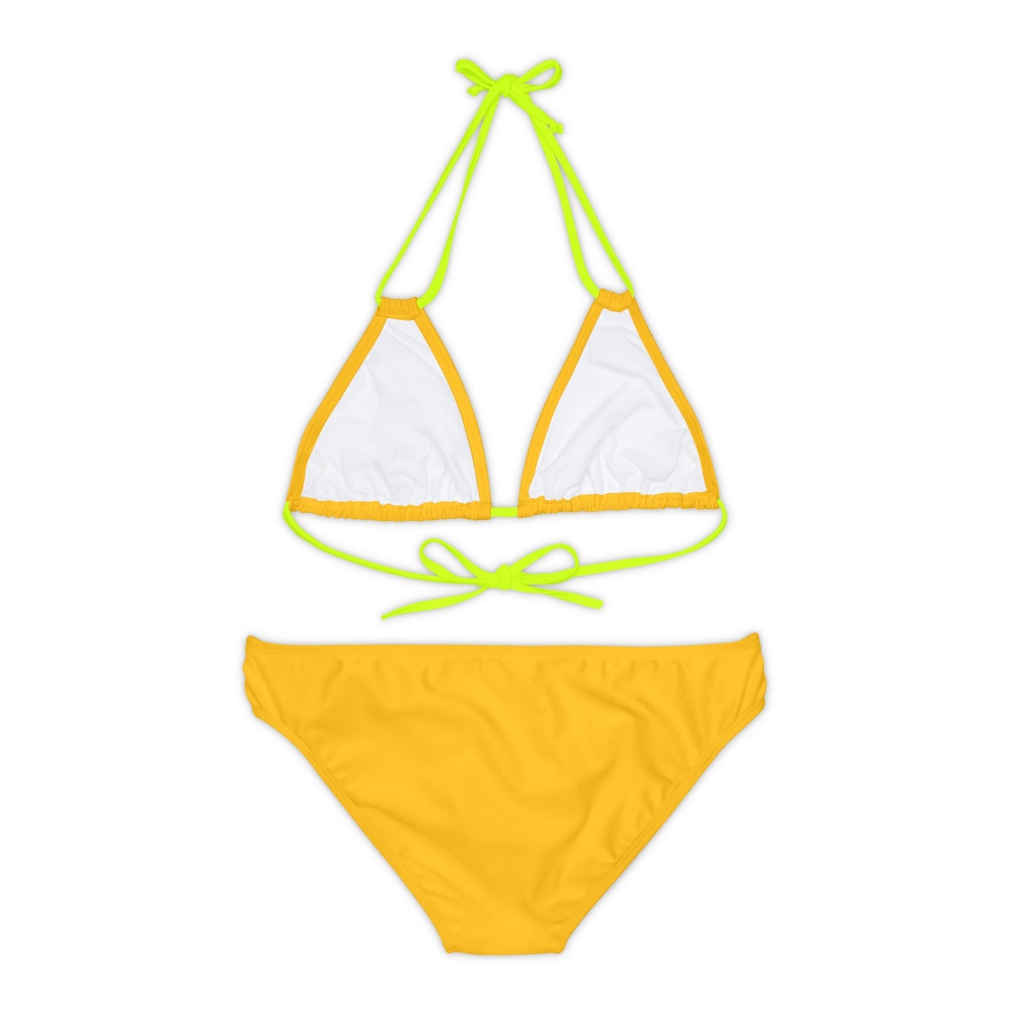 Yellow Strappy Bikini Set (AOP) with Butterfly design - JennyCool