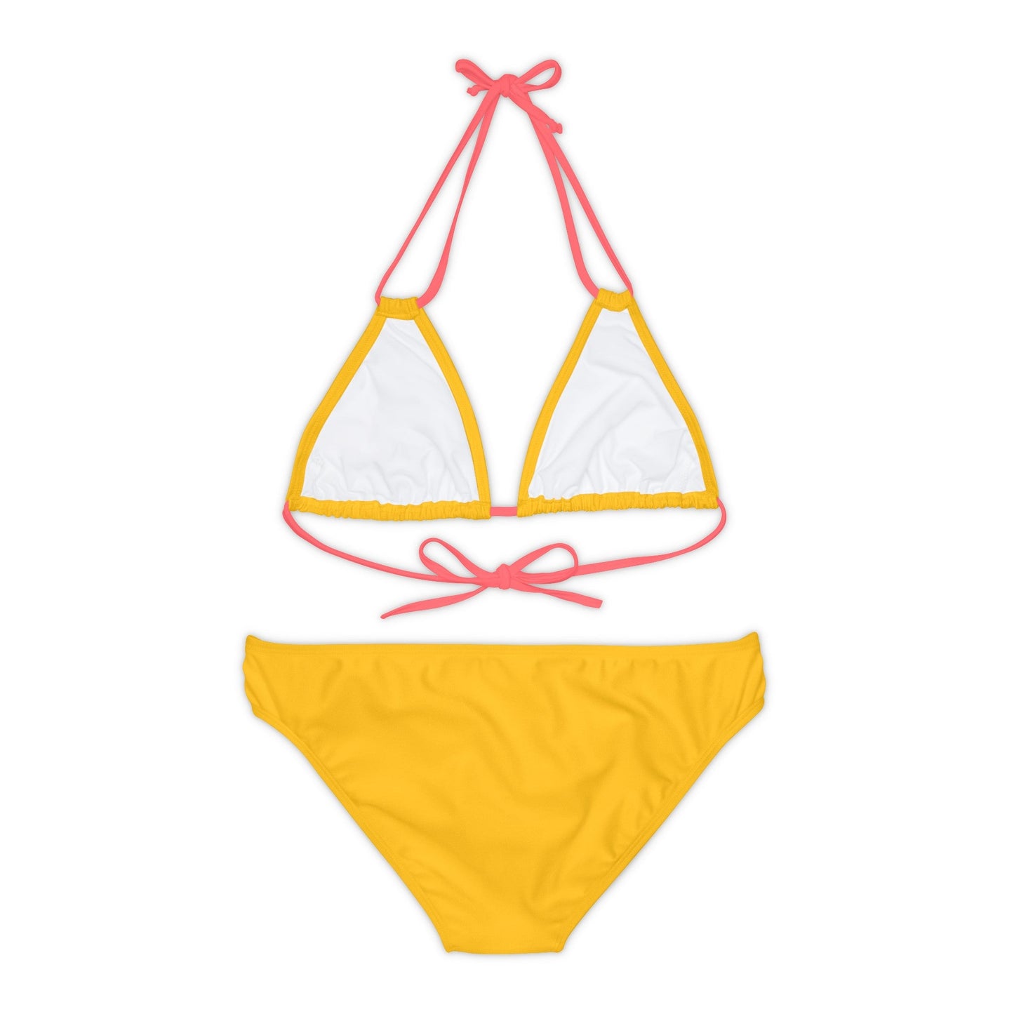 Yellow Strappy Bikini Set (AOP) with Butterfly design - JennyCool