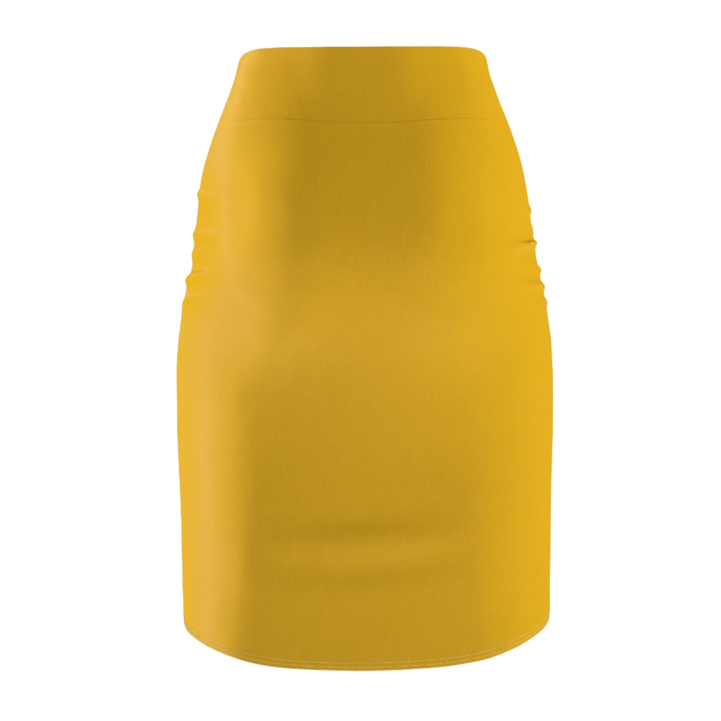 Yellow Women's Pencil Skirt (AOP) with Spring Flowers and Butterfly - JennyCool