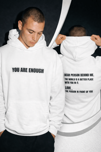 You Are Enough Hoodie – Inspirational Front & Back Quote Unisex Hoodie - JennyCool