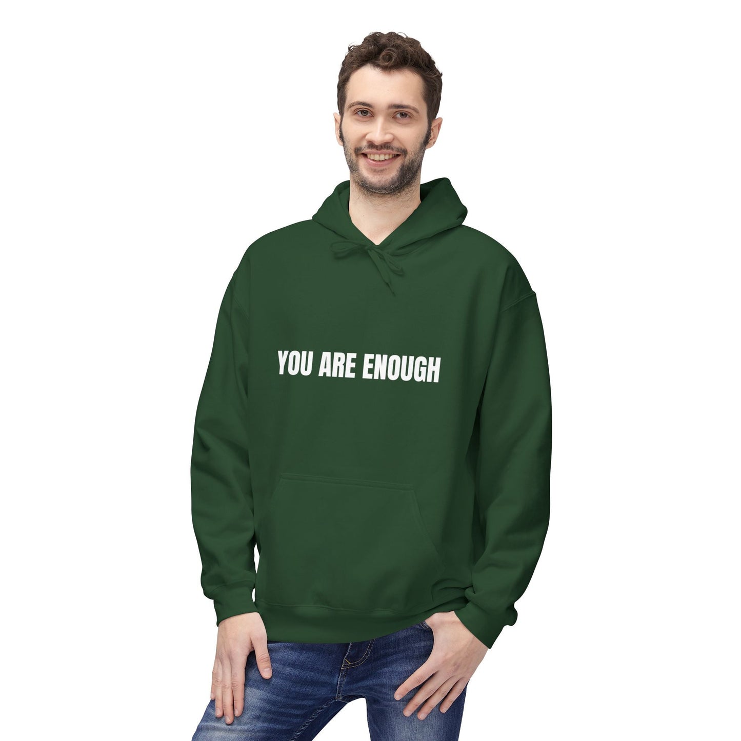 You Are Enough Hoodie – Inspirational Front & Back Quote Unisex Hoodie - JennyCool
