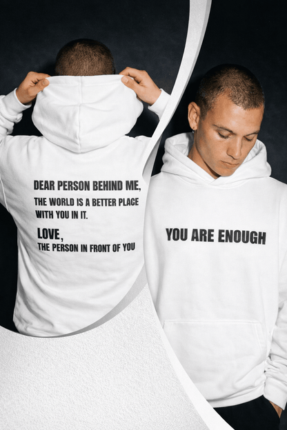 You Are Enough Hoodie – Inspirational Front & Back Quote Unisex Hoodie - JennyCool